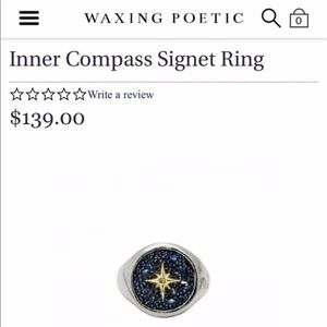 Waxing Poetic Inner Compass Signet Ring Size 7